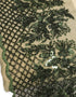 Aurora Blossom Beaded Border Lace - (Olive Green)